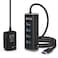 Rosonway Powered USB Hub 4 Ports USB 3132 Gen 2 Hub 10Gbps with 33ft Data Cable 5V2A Power Adapter and Individual Switches Aluminum USB Port Hub Splitter for PC and Laptop RSHA104