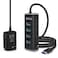 Rosonway Powered USB Hub 4 Ports USB 3132 Gen 2 Hub 10Gbps with 33ft Data Cable 5V2A Power Adapter and Individual Switches Aluminum USB Port Hub Splitter for PC and Laptop RSHA104