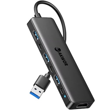 AKWOR USB 30 to HDMI Adapter USB 30 Hub with HDMI 1080P USBAC Data Power Ports Docking Station Extender for Monitor PC Laptop Desktop Support Windows 7810 Mac OS