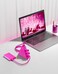 JoyReken USB Hub 30 4Port USB Splitter for Laptop Ps4 Keyboard and Mouse Adapter Compatible with Xbox PC MacBook Surface Pro Flash Drive HDD Console Printer CameraKeyboradMouse Hot Pink
