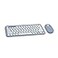 Logitech Pebble 2 Combo for Mac Wireless Keyboard and Mouse Slim Quiet and Portable Customizable Bluetooth Mouse and Keyboard EasySwitch for macOS iPadOS Tonal Blue
