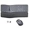 X9 Performance X9 Gray Ergonomic Keyboard and Mouse Wireless Combo Split Keyboard and Mouse Set Bluetooth24G Soft Wrist Rest Rechargeable Silent Keys MultiDevice for Laptop PC Mac iOS Android