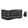 ProtoArc Ergonomic Wireless Keyboard Mouse EKM01 Plus Full Size Ergo Bluetooth Keyboard Mouse Combo Split Design Wrist Rest MultiDevice Rechargeable for WindowsMac OS Black