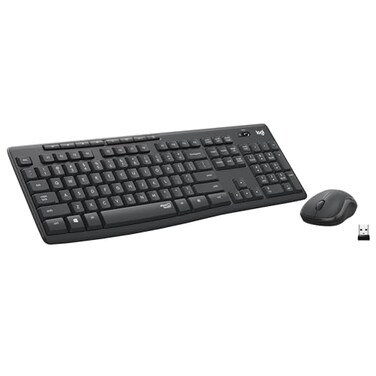 Logitech MK295 Wireless Mouse Keyboard Combo with SilentTouch Technology Full Numpad Advanced Optical Tracking LagFree Wireless 90 Less Noise Graphite