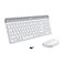Logitech MK470 Slim Wireless Keyboard and Mouse Combo Modern Compact Layout Ultra Quiet 24 GHz USB Receiver Plug n Play Connectivity Compatible with Windows Off White