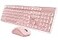 SEUNKWANG Wireless Keyboard and Mouse Combo with White Backlit Pudding Keycaps Bluetooth 24G 2000mAh Rechargeable Full Size Metal Panel Quiet Computer Keyboard Set for Windows PC Desktop Pink