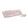 Logitech MK270 Wireless Keyboard and Mouse Combo for Windows 24 GHz Wireless Compact Mouse 8 Multimedia and Shortcut Keys 2Year Battery Life for PC Laptop Rose