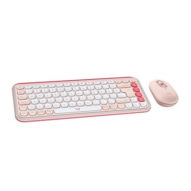 Logitech POP ICON Combo Wireless Bluetooth Keyboard and Mouse Comfortable Typing programmable Keys and Buttons Quiet clicks EasySwitch up to 3 Devices Rose