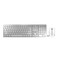 Cherry CHERRY DW 9100 Slim Wireless Keyboard and Mouse Set Bluetooth 24 GHz RF Connection Quiet Keys Comfortable Writing Rechargeable QWERTY SilverWhite