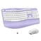 RECCAZR Ergonomic Wireless Keyboard and Mouse Combo Wave Keys Keyboard with Wrist Rest for Natural Typing 3 DPI Adjustable Ergonomic Silent Mouse for ComputerLaptopWindowsMac Purple