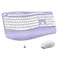 RECCAZR Ergonomic Wireless Keyboard and Mouse Combo Wave Keys Keyboard with Wrist Rest for Natural Typing 3 DPI Adjustable Ergonomic Silent Mouse for ComputerLaptopWindowsMac Purple