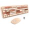 FOPETT Keyboard and Mouse Sets WirelessReliable 24 GHz Connectivity for PCLaptopSmart TV and More Milk Tea Color
