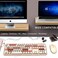 FOPETT Keyboard and Mouse Sets WirelessReliable 24 GHz Connectivity for PCLaptopSmart TV and More Milk Tea Color