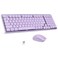 LeadsaiL Wireless Keyboard and Mouse Combo 24Ghz Cordless Mechanical Keyboard and Silent Mouse for Business LowProfile Red Switch 98Key Compact Slim Keyboard for WindowsMacOS PC Laptop Purple