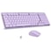 LeadsaiL Wireless Keyboard and Mouse Combo 24Ghz Cordless Mechanical Keyboard and Silent Mouse for Business LowProfile Red Switch 98Key Compact Slim Keyboard for WindowsMacOS PC Laptop Purple
