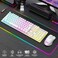 RedThunder K10 Wireless Gaming Keyboard and Mouse Combo RGB Backlit Rechargeable 3800mAh Battery Mechanical Feel Antighosting Keyboard 7D 3200DPI Mice for PC GamerWhite Pudding
