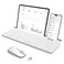 seenda Bluetooth Keyboard and Mouse for iPad CTU301 Wireless MultiDevice Connection Bluetooth24G Keyboard Mouse Combo with Tablet Holder for iPadMacBookWindows iOSAndroidPhone White