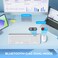 seenda Bluetooth Keyboard and Mouse for iPad CTU301 Wireless MultiDevice Connection Bluetooth24G Keyboard Mouse Combo with Tablet Holder for iPadMacBookWindows iOSAndroidPhone White