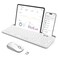 seenda Bluetooth Keyboard and Mouse for iPad CTU301 Wireless MultiDevice Connection Bluetooth24G Keyboard Mouse Combo with Tablet Holder for iPadMacBookWindows iOSAndroidPhone White