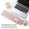 Harburfine Wireless Keyboard and Mouse Combo 24G Silent Cordless Keyboard Mouse Combo for Windows Chrome Laptop Computer PC Desktop 106 Keys Full Size with Number Pad 1600 DPI Optical Mouse Pink