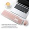 Harburfine Wireless Keyboard and Mouse Combo 24G Silent Cordless Keyboard Mouse Combo for Windows Chrome Laptop Computer PC Desktop 106 Keys Full Size with Number Pad 1600 DPI Optical Mouse Pink