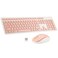Harburfine Wireless Keyboard and Mouse Combo 24G Silent Cordless Keyboard Mouse Combo for Windows Chrome Laptop Computer PC Desktop 106 Keys Full Size with Number Pad 1600 DPI Optical Mouse Pink