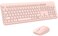 EDJO Wireless Keyboard and Mouse Combo Full Size Silent Ergonomic Keyboard and Mouse Long Battery Life Optical Mouse 24G LagFree Cordless Mice Keyboard for Computer Mac Laptop PC WindowsPink