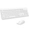EDJO Wireless Keyboard and Mouse Combo Full Size Silent Ergonomic Keyboard and Mouse Long Battery Life Optical Mouse 24G LagFree Cordless Mice Keyboard for Computer Mac Laptop PC WindowsWhite