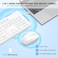 EDJO Wireless Keyboard and Mouse Combo Full Size Silent Ergonomic Keyboard and Mouse Long Battery Life Optical Mouse 24G LagFree Cordless Mice Keyboard for Computer Mac Laptop PC WindowsWhite