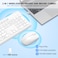 EDJO Wireless Keyboard and Mouse Combo Full Size Silent Ergonomic Keyboard and Mouse Long Battery Life Optical Mouse 24G LagFree Cordless Mice Keyboard for Computer Mac Laptop PC WindowsWhite