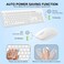 EDJO Wireless Keyboard and Mouse Combo Full Size Silent Ergonomic Keyboard and Mouse Long Battery Life Optical Mouse 24G LagFree Cordless Mice Keyboard for Computer Mac Laptop PC WindowsWhite
