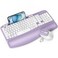 EAYBLLY Wireless Keyboard and Mouse Combo FullSized Ergonomic Wave Keys Keyboard with Memory Foam Wrist Rest Phone Holder 24G Quiet Keyboard Mouse Work Setup for PC Laptop Office or Home Purple