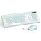 RECCAZR Wireless Keyboard and Mouse Combo FullSized Wireless Keyboard and Adjustable DPI Mouse 24GHz USB Receiver Keyboard and Mouse for PC Windows Desktop Laptop Mint Green and White