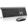 SHUNJINRUN Wireless Mouse and Keyboard Combo Silent FullSize Computer Keyboard with Calculator Button 2400 DPI Mouse Quiet Click Slim Cordless USB Set for Laptop PC Windows Mac Space Grey