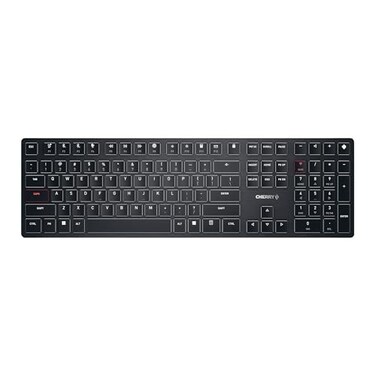 Cherry KW X ULP Ultra Low Profile Mechanical Keyboard Wireless MultiDevice Keyboard for up to 4 Devices Bluetooth 24 GHz Wired Mode Backlit Black Full Size