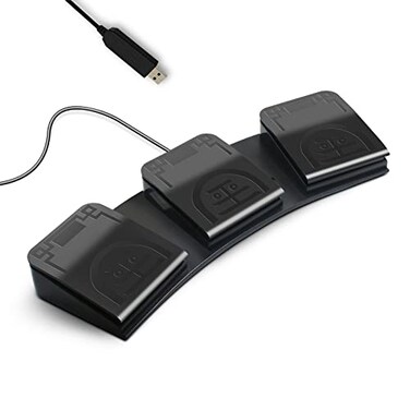 PCsensor Foot Pedal PC USB Triple Foot Switch Programmable Computer Keyboard Shortcut Key Customized Combination Key One Key Move for Video Game Office Equiment Control HID Mechanical Switch