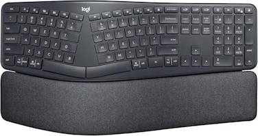 Logitech Ergo K860 Wireless Ergonomic Keyboard with Wrist Rest Split Keyboard Layout for WindowsMac Bluetooth or USB Connectivity Renewed