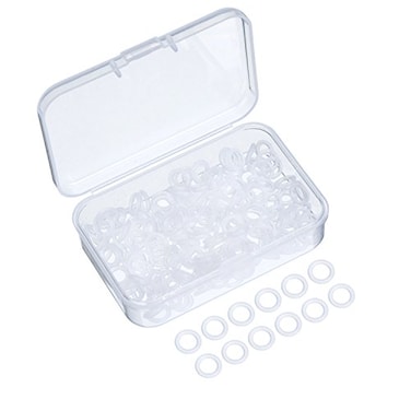 Sumind 200 Pieces O Ring Keyboard O Rings Keycaps Clear Rubber Keycap Dampeners with Plastic Storage Box for Mx Switch and Mechanical Keys