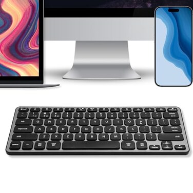 Macally Wireless Bluetooth Keyboard for Mac Premium Multi Device Connectivity Compatible Apple Keyboard for MacBook ProAir iMac Mac mini iPad Laptop and PC