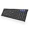 Arteck HB193 Universal Bluetooth Keyboard MultiDevice Stainless Steel Full Size Wireless Keyboard for Windows iOS Android Computer Desktop Laptop Surface Tablet Smartphone Rechargeable Battery