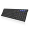 Arteck HB193 Universal Bluetooth Keyboard MultiDevice Stainless Steel Full Size Wireless Keyboard for Windows iOS Android Computer Desktop Laptop Surface Tablet Smartphone Rechargeable Battery