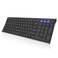 Arteck HB193 Universal Bluetooth Keyboard MultiDevice Stainless Steel Full Size Wireless Keyboard for Windows iOS Android Computer Desktop Laptop Surface Tablet Smartphone Rechargeable Battery