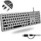 Macally Wired Keyboard for Mac with USB Hub 2X USBA 1x USBC Compatible Backlit Apple Keyboard with Dual Interface Auto OS Detection for Mac MacBook ProAir iMac PC Android iPad iOS