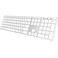 AUSDOM Full Size Bluetooth Keyboard 24G Wireless Quiet Slim Keyboard Multi Device Low Profile Silent Flat Keyboards with Numeric Keypad Rechargeable Battery for Windows Mac iOS Computer White
