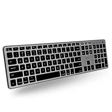 Macally Backlit Bluetooth Keyboard for Mac Compatible Apple Keyboard Wireless MultiDevice for MacBook ProAir iMac iMac Pro Mac miniPro