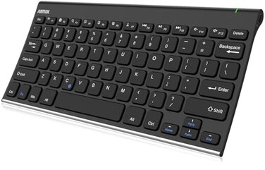 Arteck Bluetooth Keyboard Stainless Steel Universal Portable Wireless Bluetooth Keyboard for iOS iPad 102inch Air Pro Mini Android Windows Tablets PC Smartphone Built in Rechargeable Battery