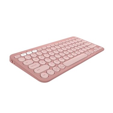 Logitech Pebble Keys 2 K380s MultiDevice Bluetooth Wireless Keyboard with Customizable Shortcuts Slim and Portable EasySwitch for Windows macOS iPadOS Android Chrome OS Tonal Rose