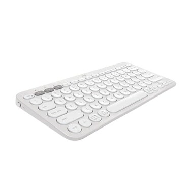 Logitech Pebble Keys 2 K380s MultiDevice Bluetooth Wireless Keyboard with Customizable Shortcuts Slim and Portable EasySwitch for Windows macOS iPadOS Android Chrome OS Tonal White