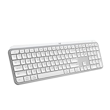 Logitech MX Keys S Wireless Keyboard Low Profile Fluid Precise Quiet Typing Programmable Keys Backlighting Bluetooth USB C Rechargeable for Windows PC Linux Chrome Mac Pale Grey