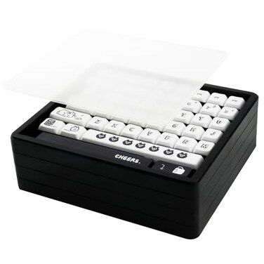 Hyekit Keycaps Storage Box 4th Floor PBT Dustproof Display Case 252 Keys Visible Top Cover Keycaps Collection Box for Cherry MOA XDA SA OEM MSA DSA Mao Profile Mechanical Keyboard Keycap Black